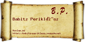 Babitz Periklész névjegykártya